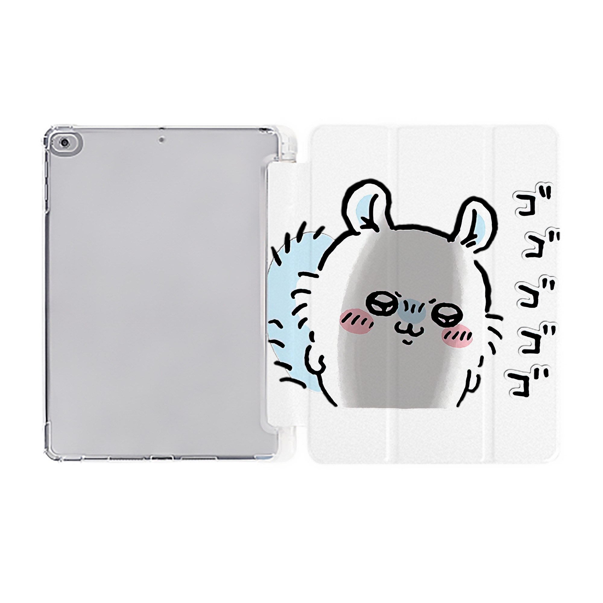 （画像用） ちいかわ モモンガ Chii-kawa Momonga IPad ケース ペン収納付き 三つ折りスタンド PUレザー×シリコン 対応機種9.5/10.5/10.9インチ